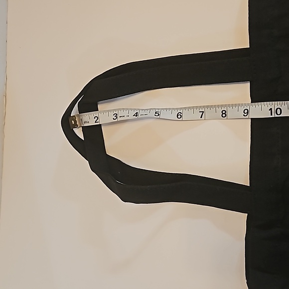 Hand Crafred Reusable Tote Bag Sunflower Motif Black Canvas Bag Multicolored 13" - Picture 9 of 17